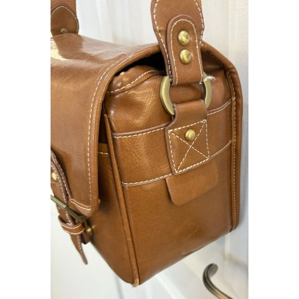 PU Leather Waterproof Vintage DSLR Camera Shoulder Bag Messenger Bag Partition